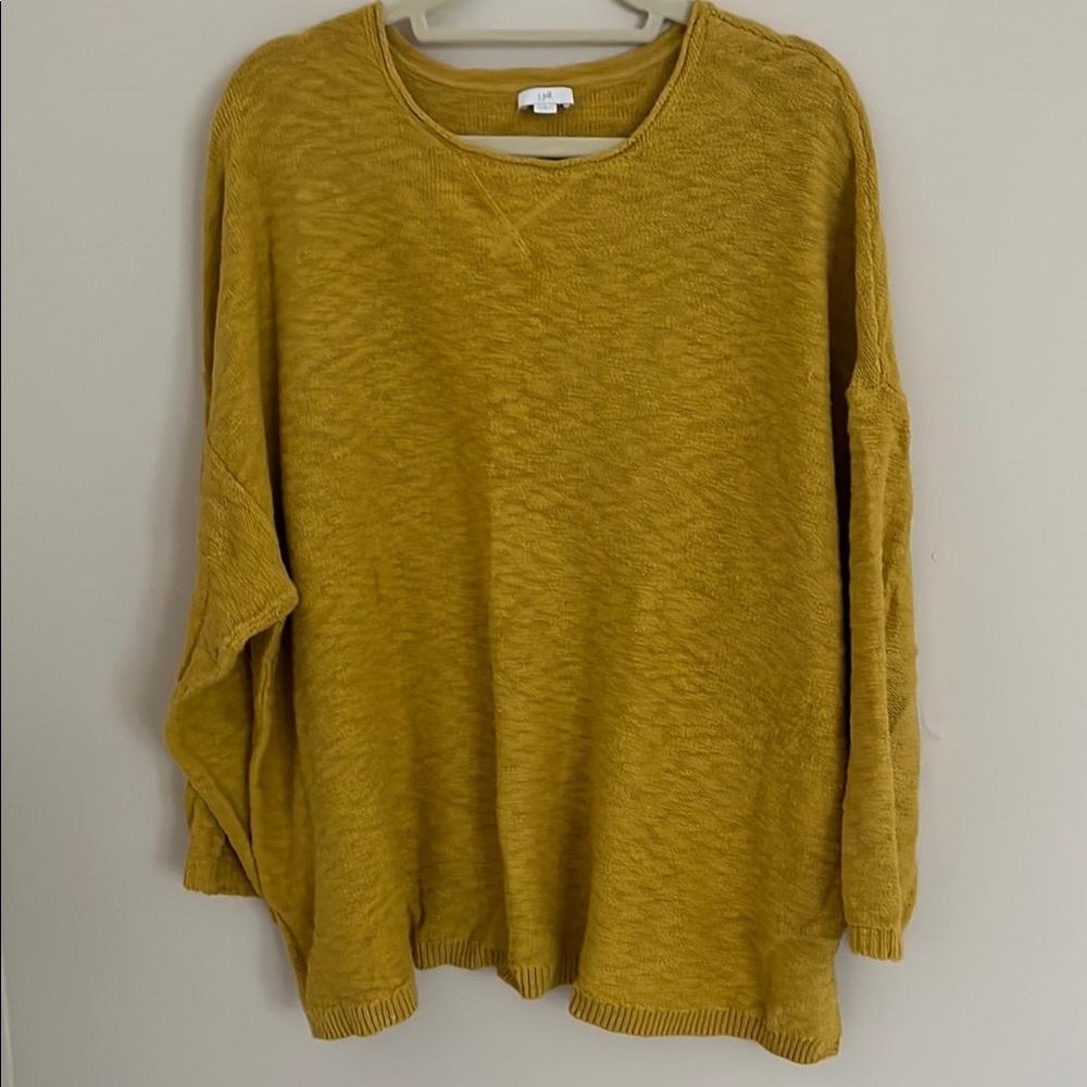 J Jill EUC Mustard Yellow Sweater 100% cotton
